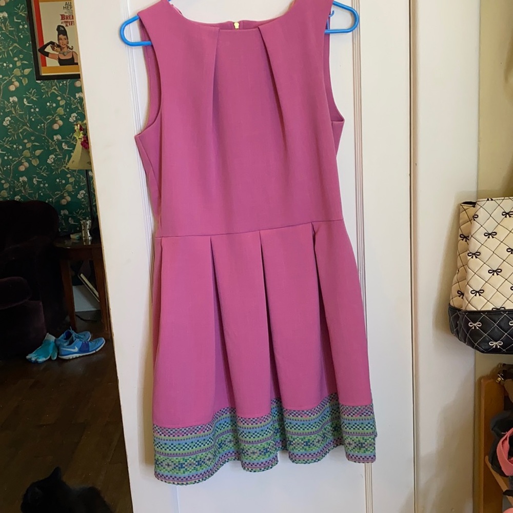 Pink A-line dress, with pockets!